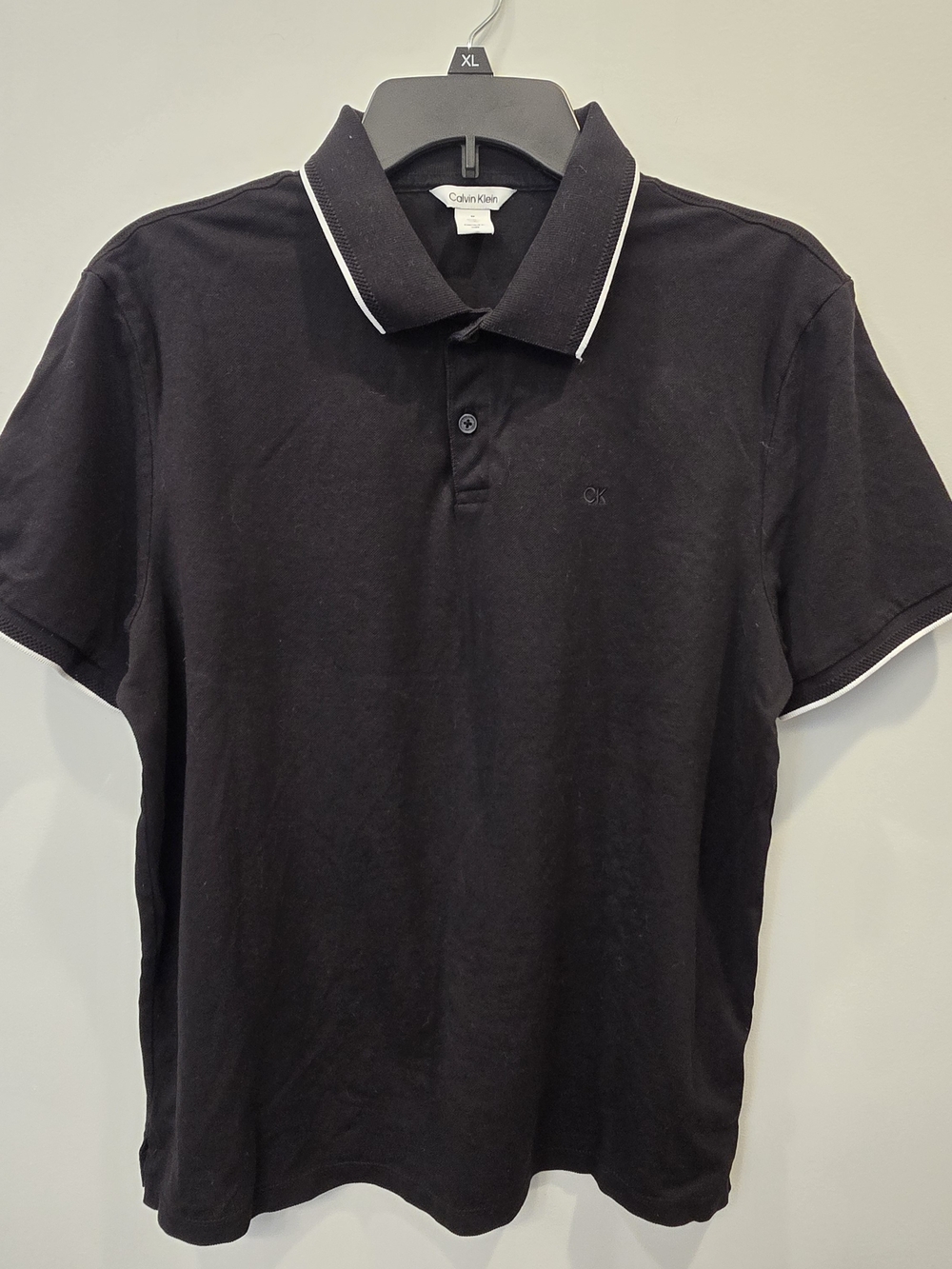 Calvin Klein Black Polo with White Contrast Piping